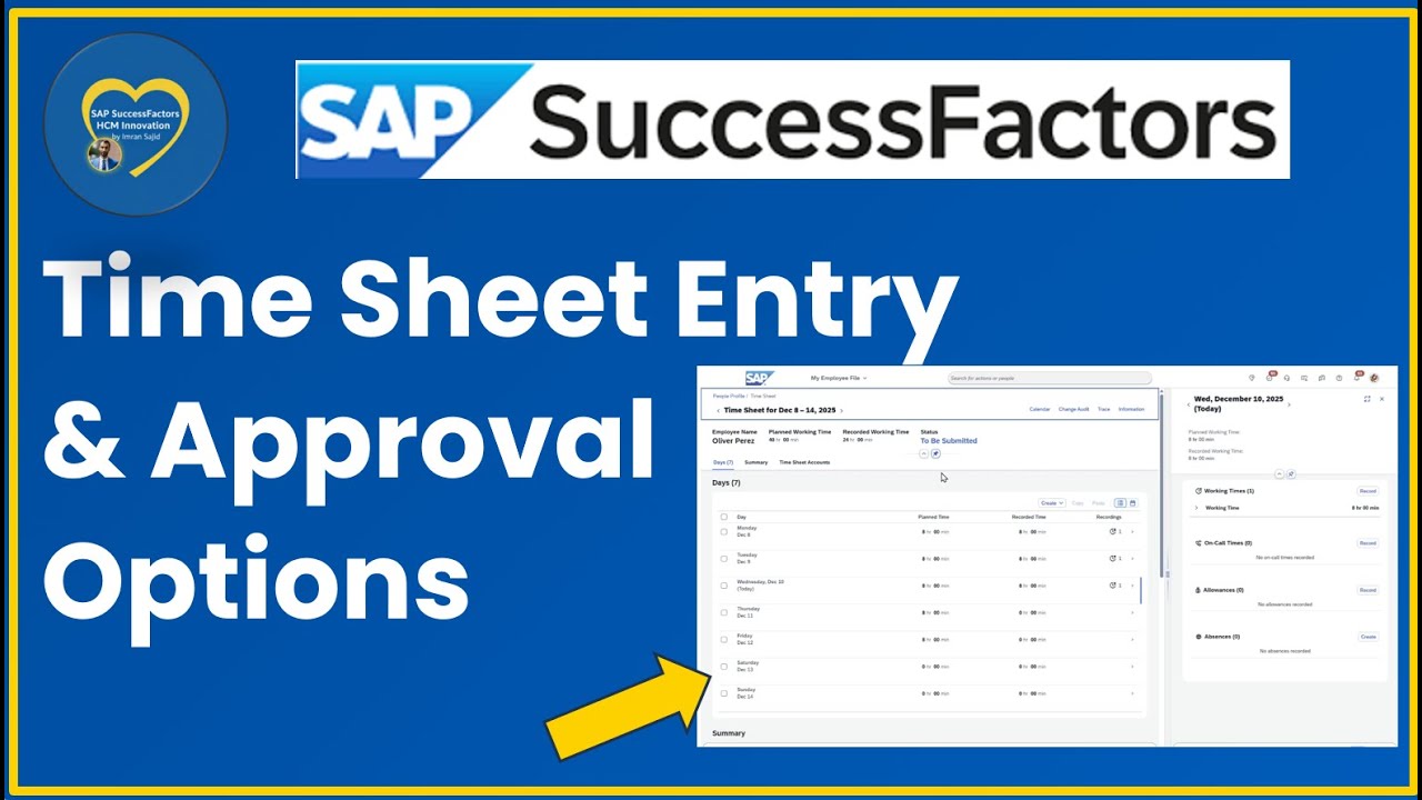 SAP SuccessFactors Time Tracking: Exploring Time Sheet Configuration Options