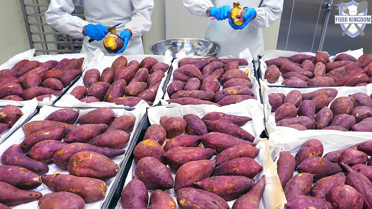сладкая картошка? хлеб? Производство жевательного хлеба из сладкого картофеля / Корейская пекарня