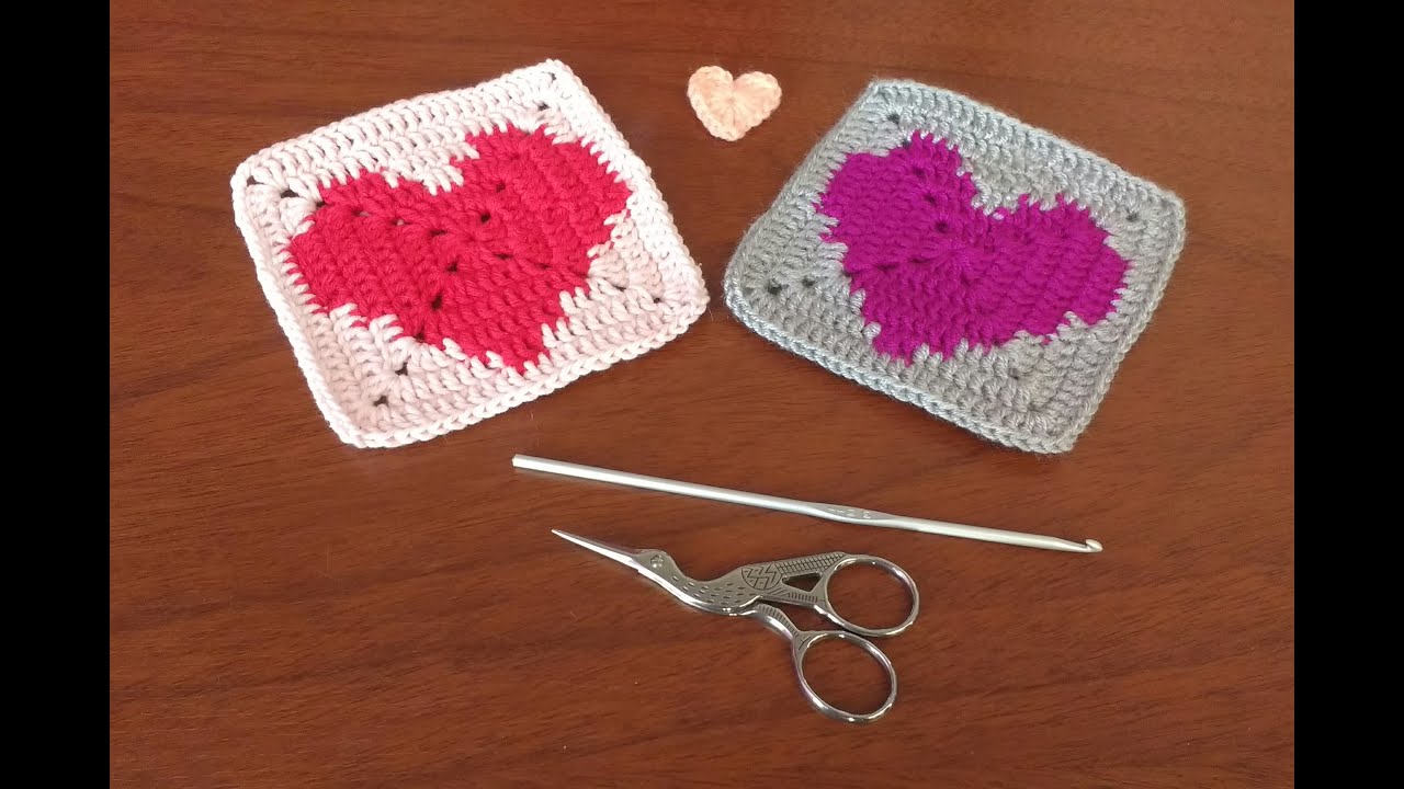 GRANNY SQUARE  CON CORAZÓN