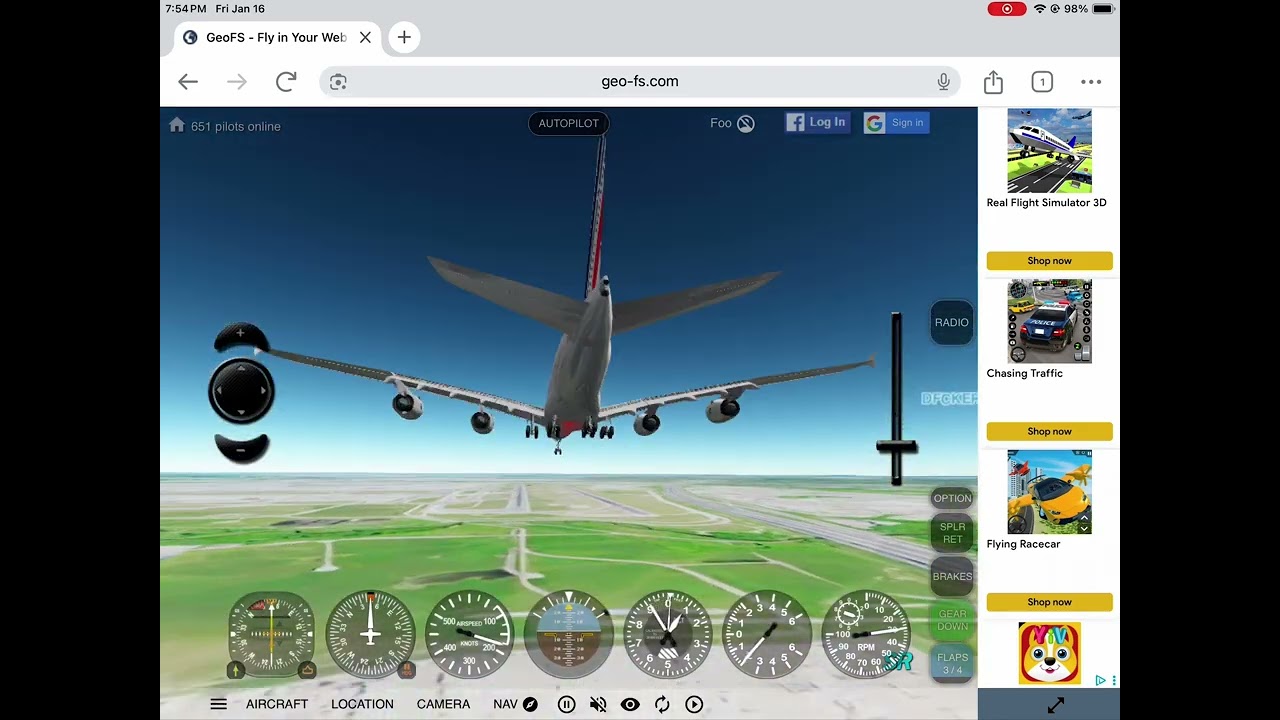 Air France a380 landing in Yyz airport/geofs