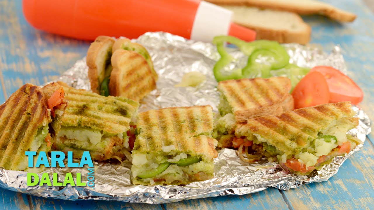 Vegetable Grill Sandwich (Mumbai Roadside) by Tarla Dalal