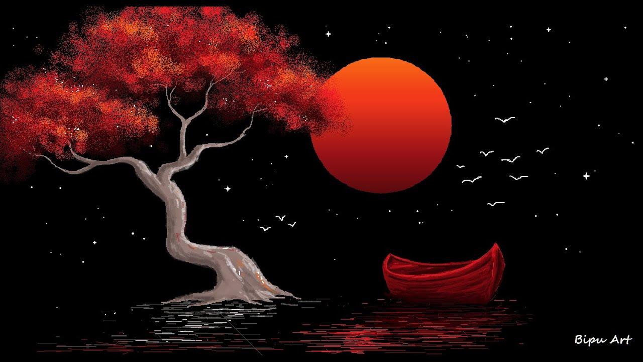 Простой рисунок пейзажа в Ms Paint | Рисование в Ms Paint | Рисование на компьютере | Как рисоват...