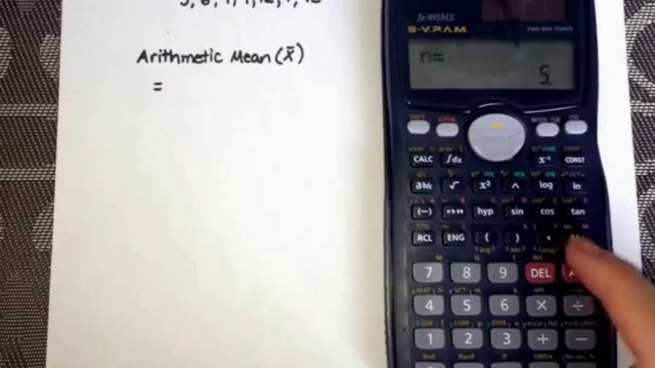 Calculating Mean using the calculator (Casio fx-991MS)