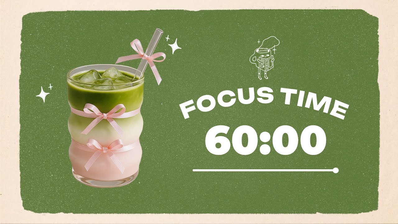 🍓 Study with Me | Strawberry Matcha Latte | 60/10 Pomodoro | Lo-fi Music | 5 Hour Focus Session