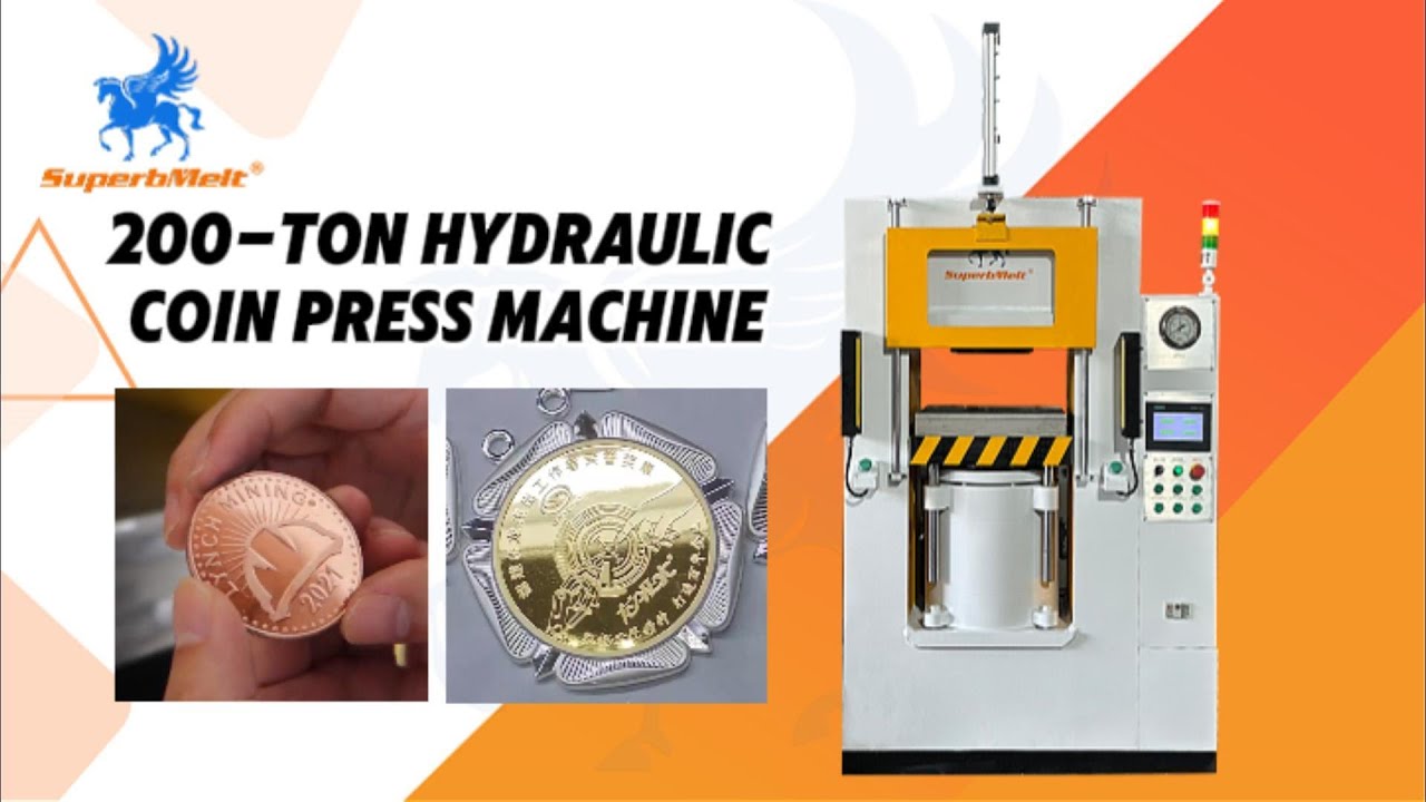 SuperbMelt 200-Ton Hydraulic Press Machine &ndash; Precision Gold & Silver Coin and Bar Minting