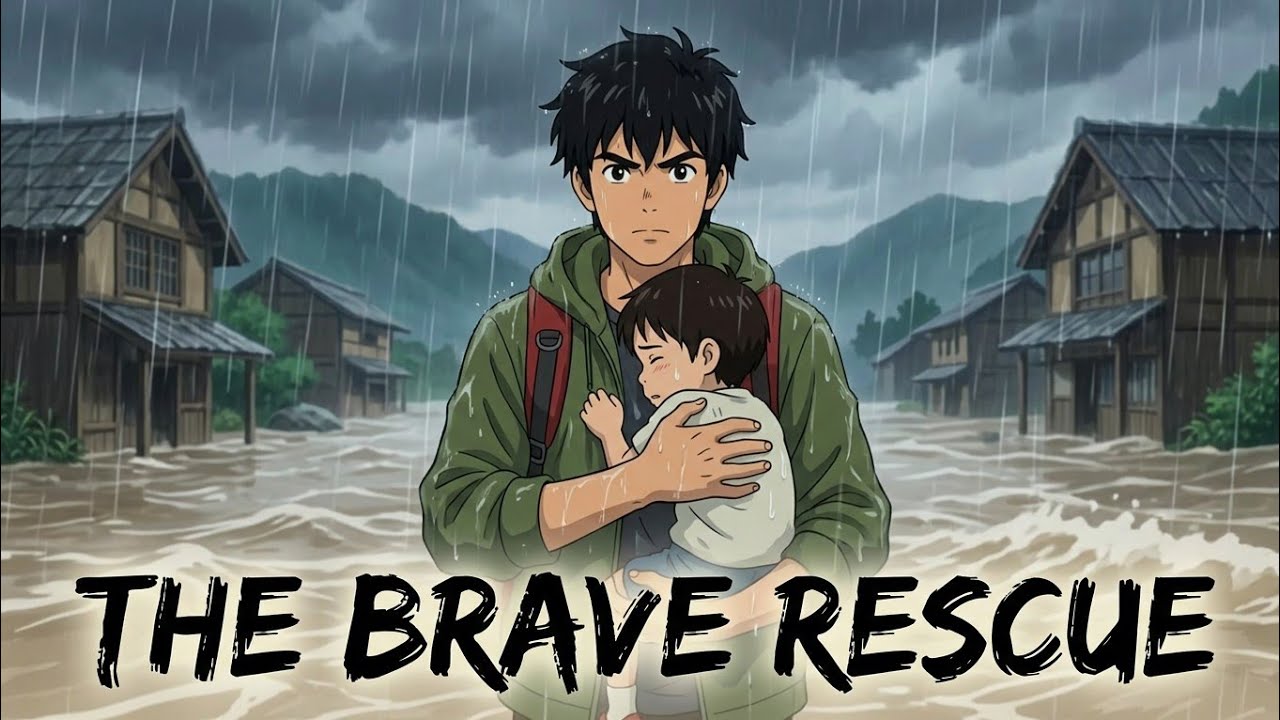 Tashi&rsquo;s Brave Flood Rescue 🌧️❤️ A Hero Saves His Village! #Animation #Rescue #GhibliTalesStudio