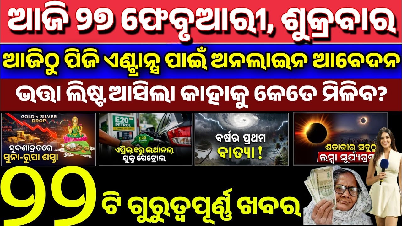 Breaking News:-Subhadra Yojana Money Transfer Big Update || PG Entrance Exam Online Apply Start 2026