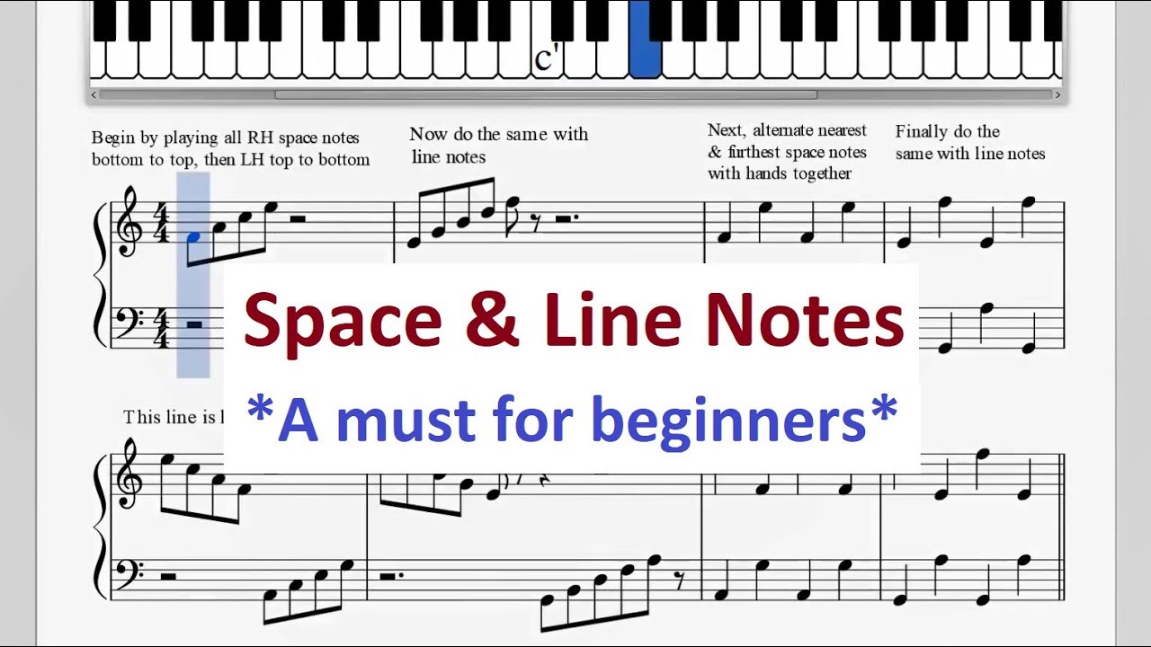 Piano Space & Line Note Exercises That Every Beginner Should Learn!