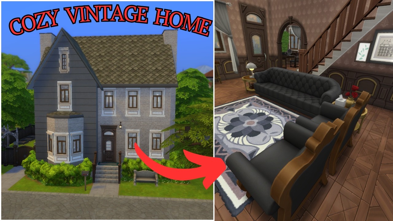 Two bedroom Dark Academia home // the sims 4 [speed build]