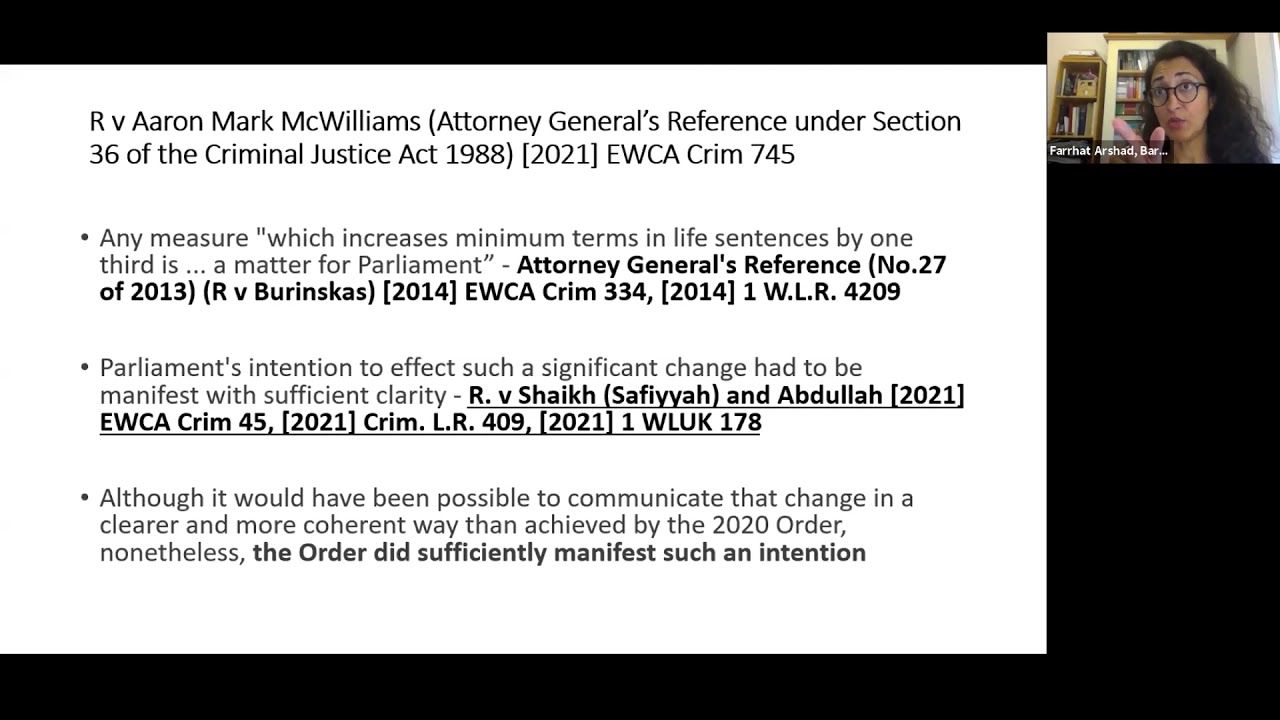 Recent Cases of Interest in the Court of Appeal Criminal Division - CALA Webinar - 15 July 2021