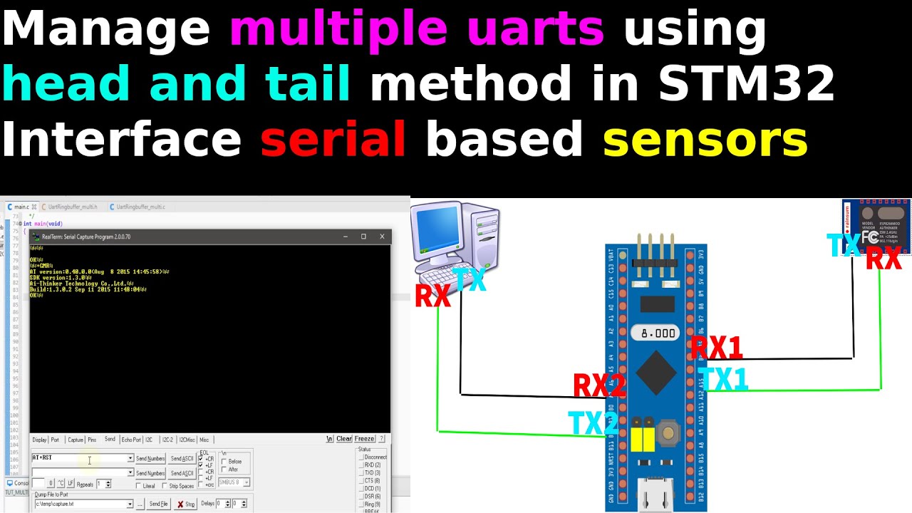 Manage multiple uarts in STM32 || Head and Tail || circular buffer || serial devices