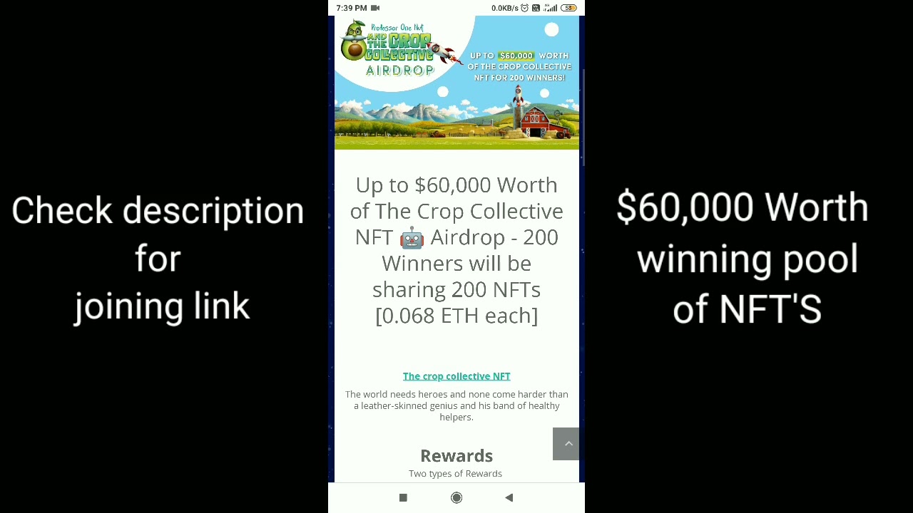 NFT Giveaway worth $60,000 ~ Do not miss this opportunity by The crop collective #reward