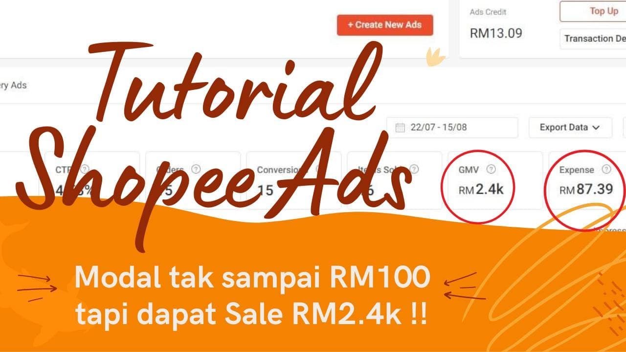 Modal tak sampai RM100 tetapi dapat sale RM2.4k | Advance Shopee Ads Tutorial | Cara paling berkesan