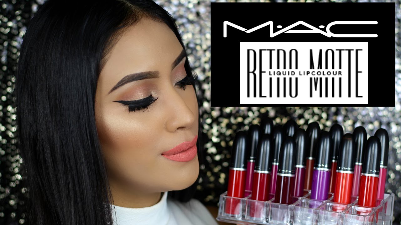 New Mac Cosmetics Matte Retro Liquid LipColours/ Lipsticks| Lip Swatches + review