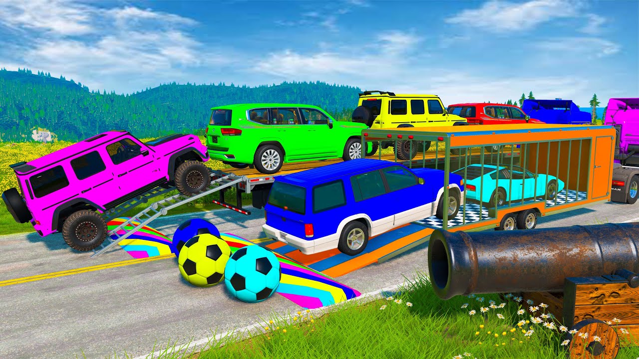Flatbed Truck BeamNG Happy Crash | Transportation with Truck - Pothole vs Car #4 - BeamNG.Drive