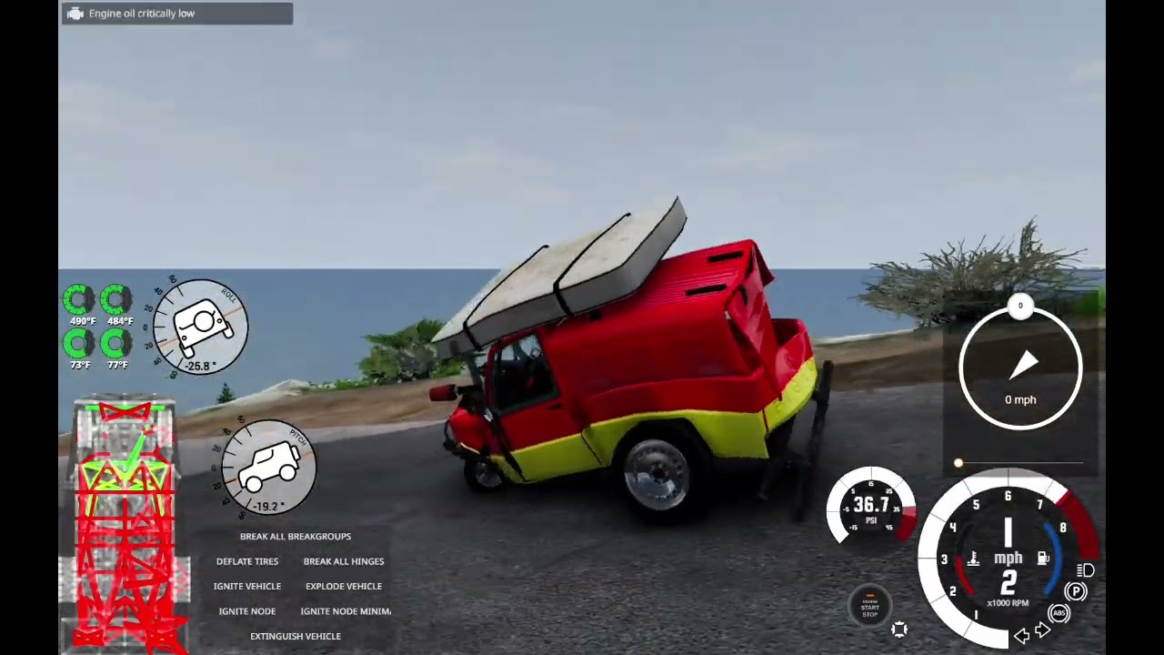 Jumping off a cliff from different cars