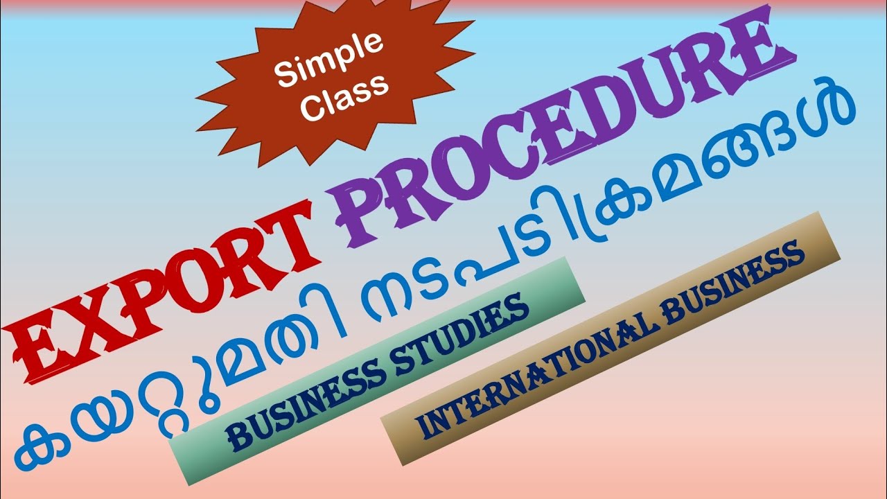 exporting procedures malayalam #exportingprocedures#class11#businessstudies