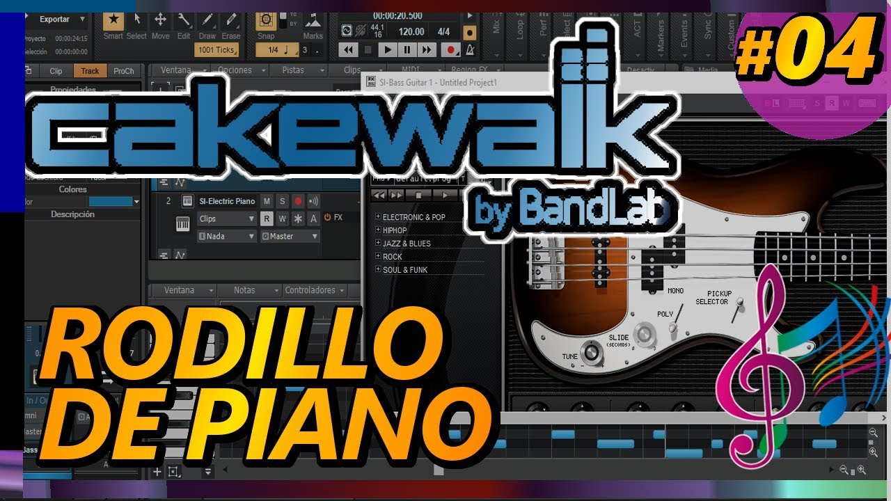 CAKEWALK BY BANDLAB: RODILLO DE PIANO, Panel de Pista, mostrar ocultar Piano Roll Tutorial 04