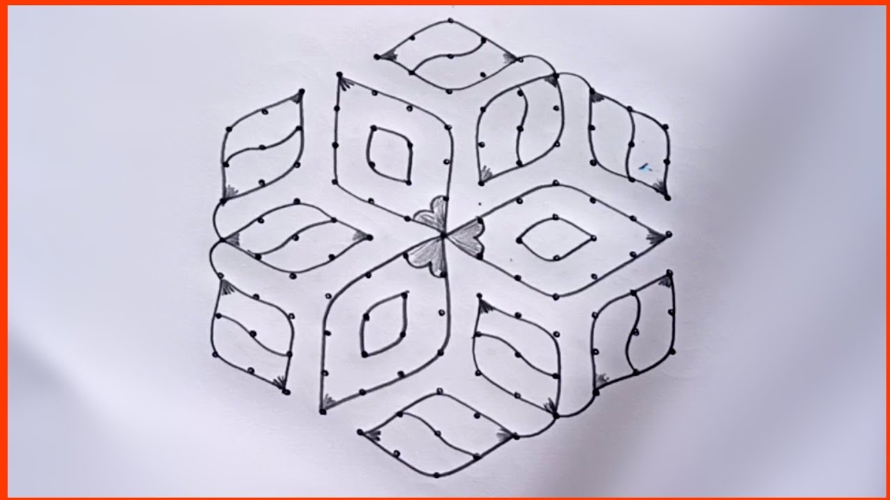 13*7 dots rangoli|creative rangoli|simple rangoli|easy rangoli|latest rangoli|BY MY RANGOLI