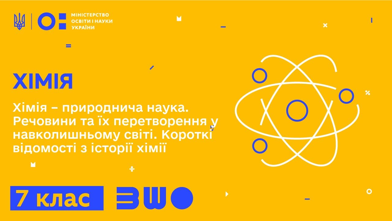 7 клас. Хімія. Хімія – природнича наука. Речовини та їх перетворення у навколишньому світі