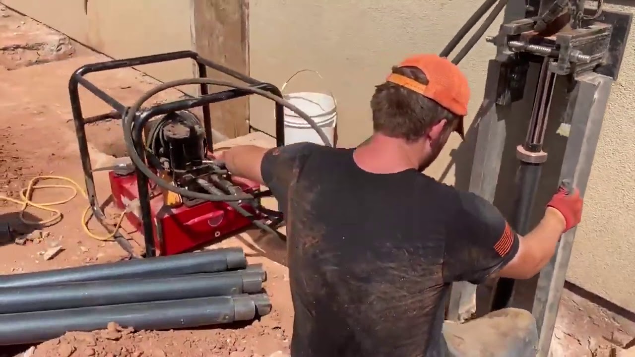 BASEco Foundation Repair Push Piers + BVA PU55 Hydraulic Pump