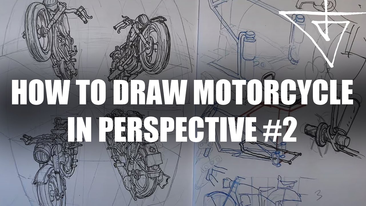 How to draw Motorcycle in perspective. 2