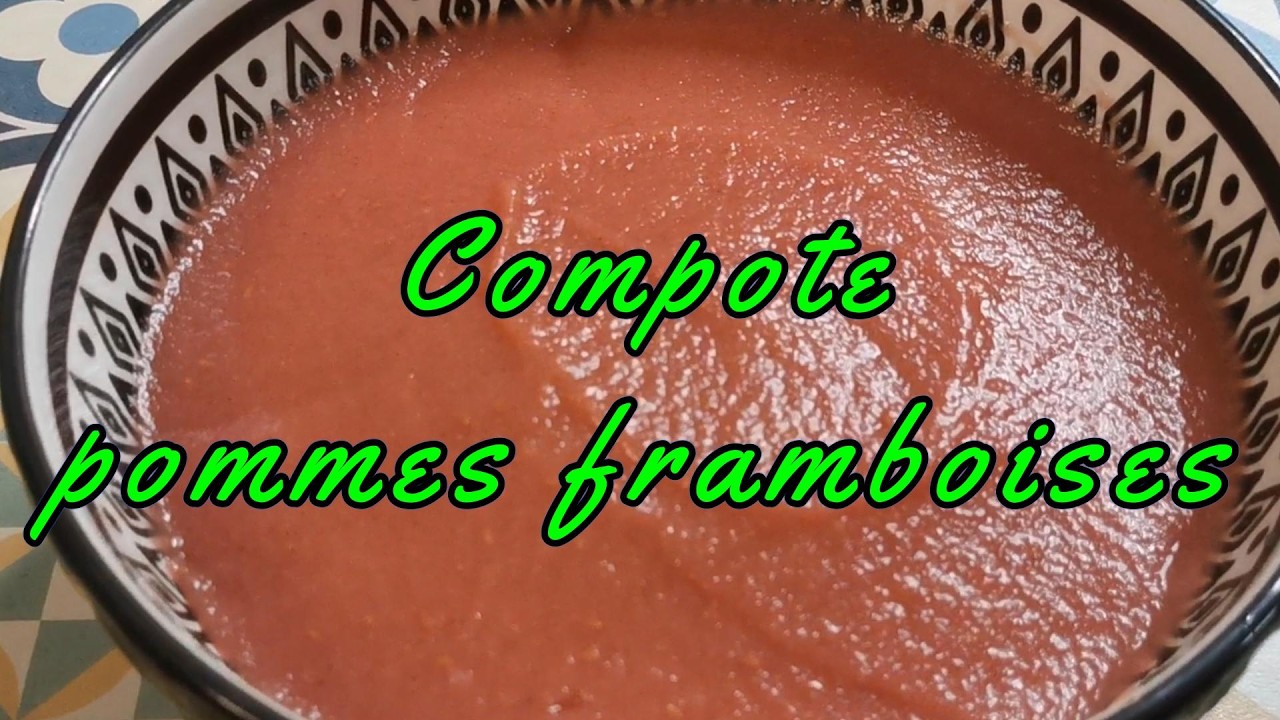🍎🍓 100 % maison compote pommes et framboises. Facile, fruitée.
