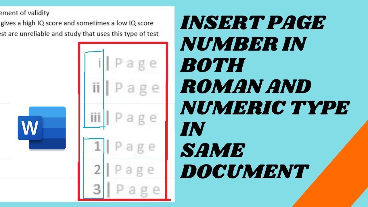 Insert Roman & English Page Numbers in MS Word