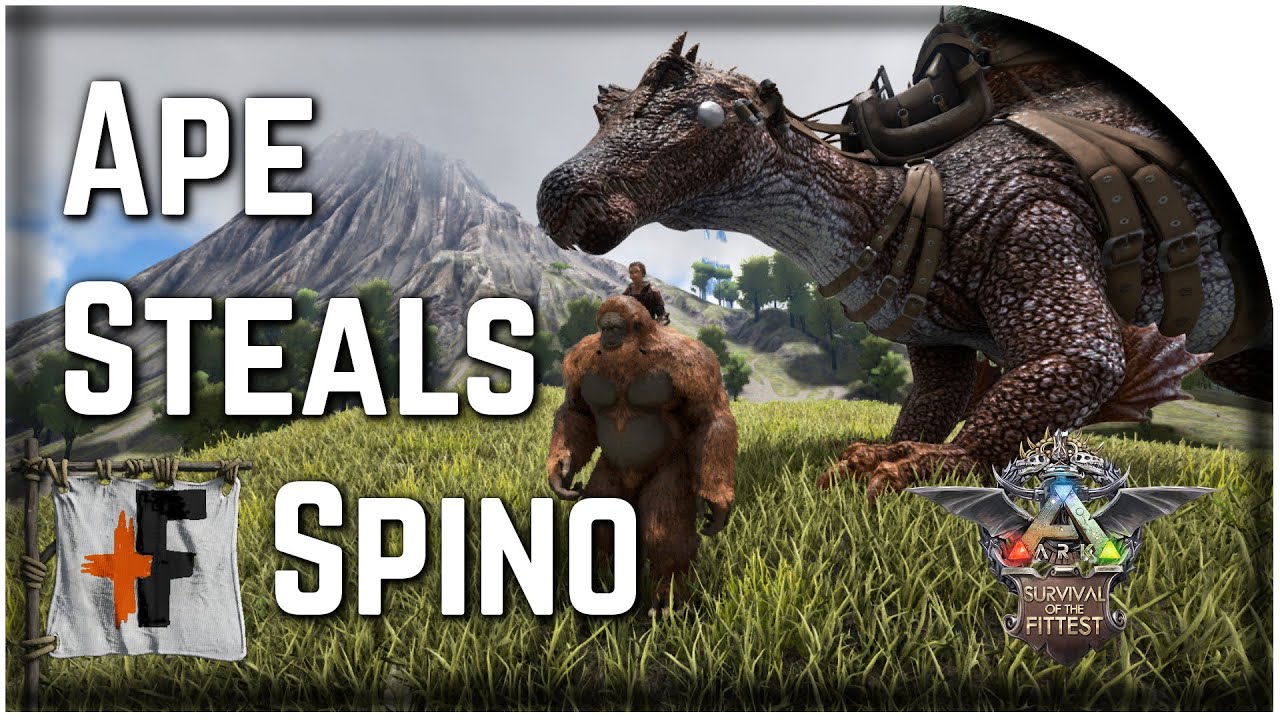 Ape Steals Spino - Ark SotF - 101 Ways to Win SotF Ep 61  ( Ark Survival of the Fittest )