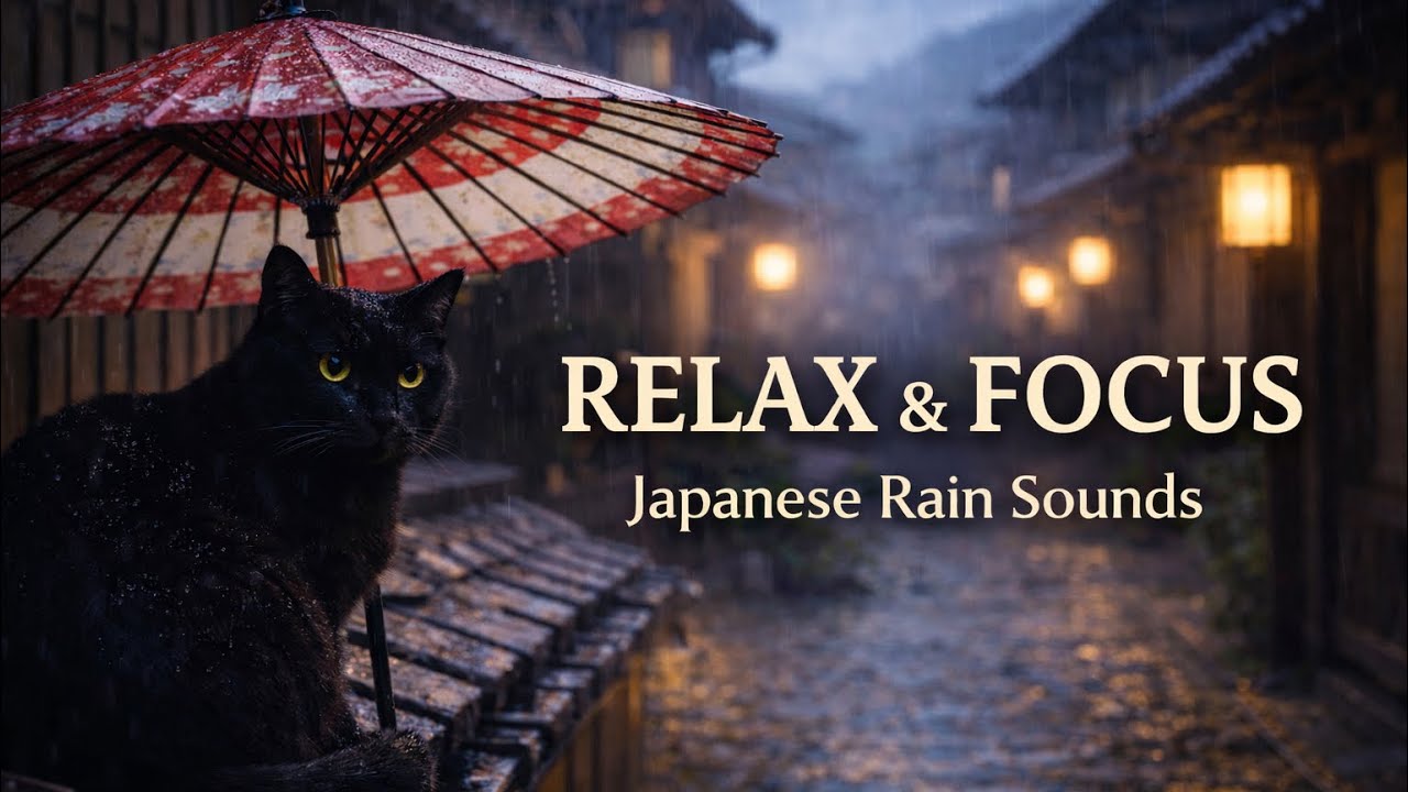 Rain Sounds for Focus 🐈‍⬛ Deep Work & Study | 1 Hours