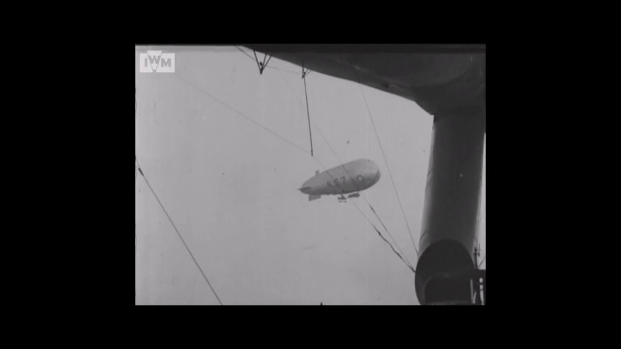 Royal Navy N.S.7 and 8 airships anti-submarine training (1918)