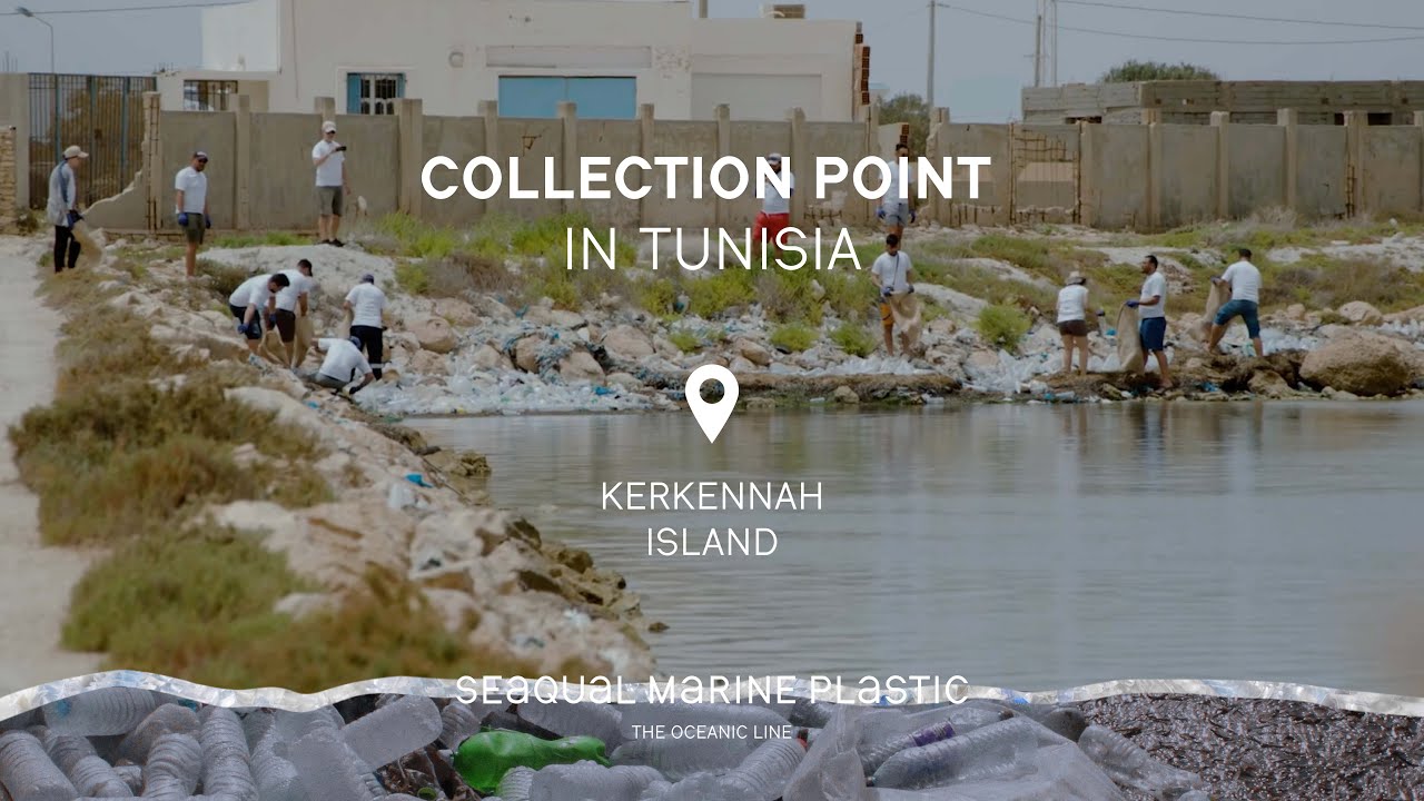 SEAQUAL INITIATIVE collection point on Kerkennah Island, Tunisia.