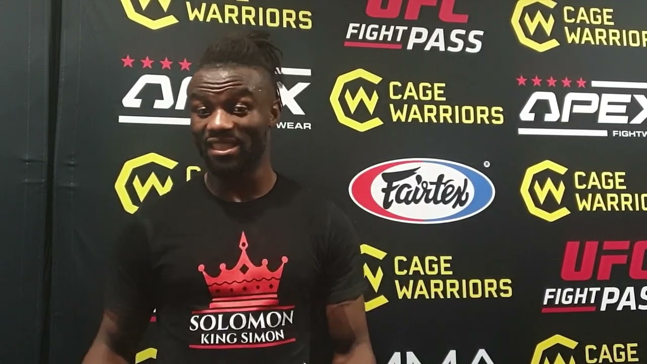 Solomon King Simon Post fight interview at @Cage_Warriors #cw153