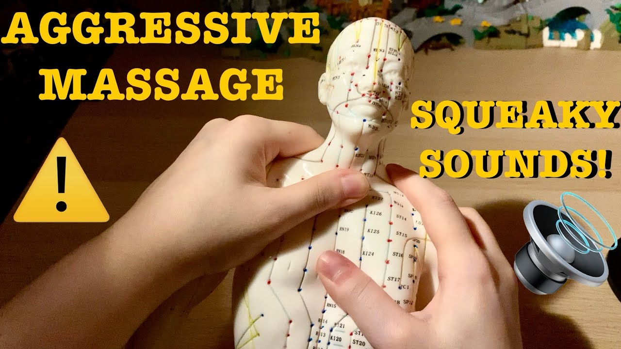 ASMR|⚠️AGGRESSIVE INTENSE MASSAGE TO MY ACUPUNCTURE DOLL ~ SQUEAKY SOUNDS! Soft speaking ITA/ENG 😴😴😴
