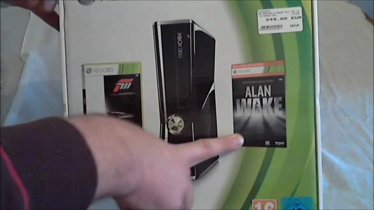 Unboxing XBox 360 Slim, 250GB, Wi-Fi, black deutsch * bashachievements
