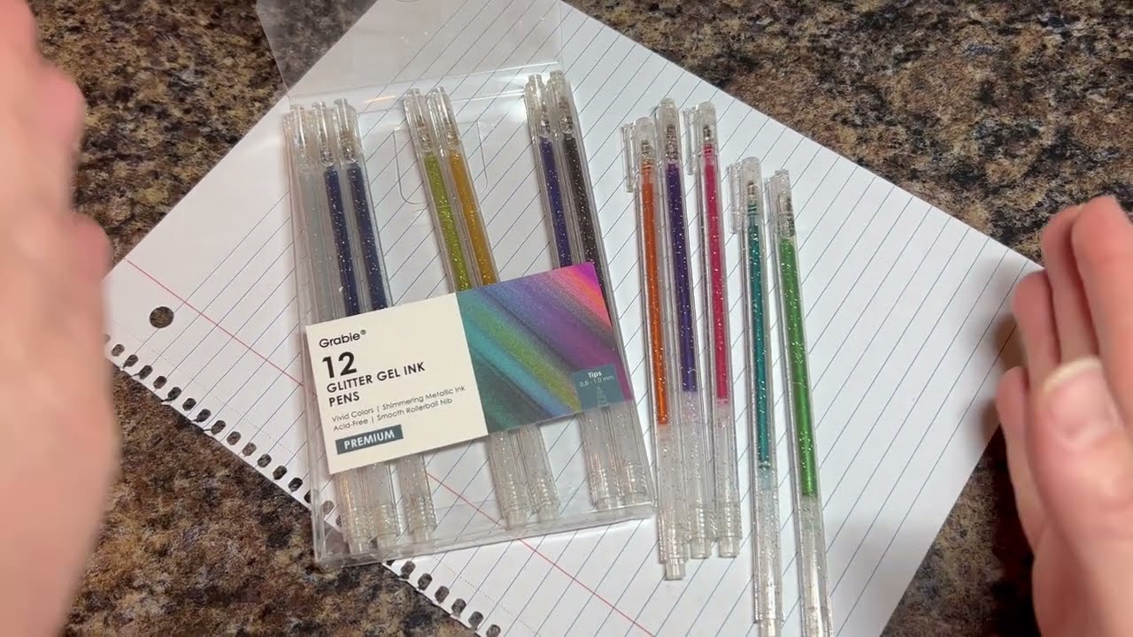 Grabbie Glitter Vibrant Colorful Gel Pens | Customer Review #gelpens #sparkles #art #productreviews