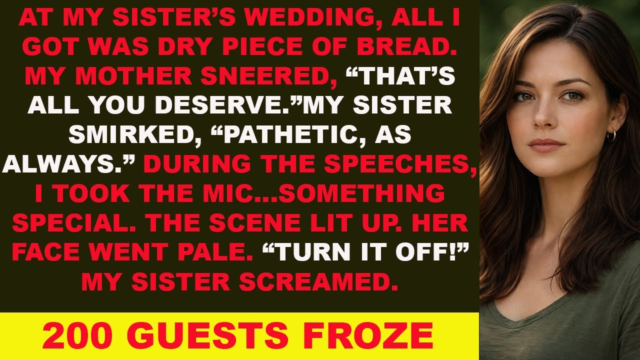 At My Sister’s Wedding, I Was Given Only Dry Bread — I Stayed Silent… Until the Mic Came to Me