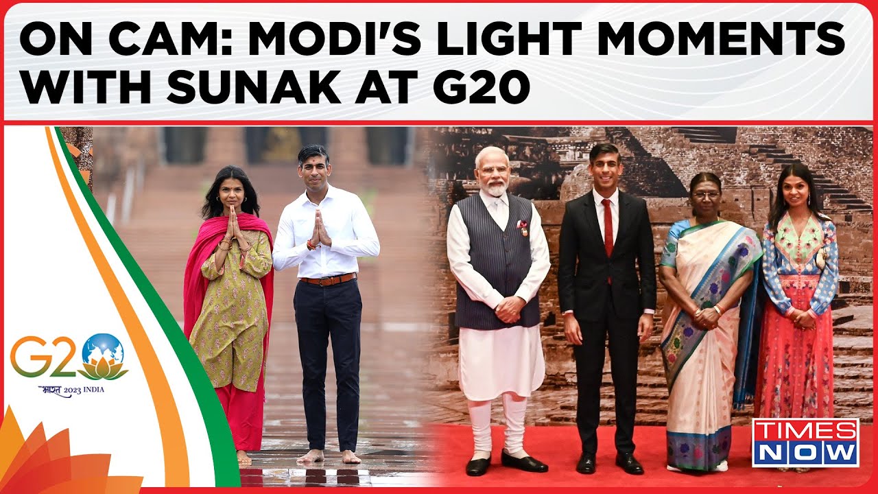 Watch! PM Modi Welcomed UK PM Sunak, Wife Akshata With 'Namaste'| Some Light Moments On Camera