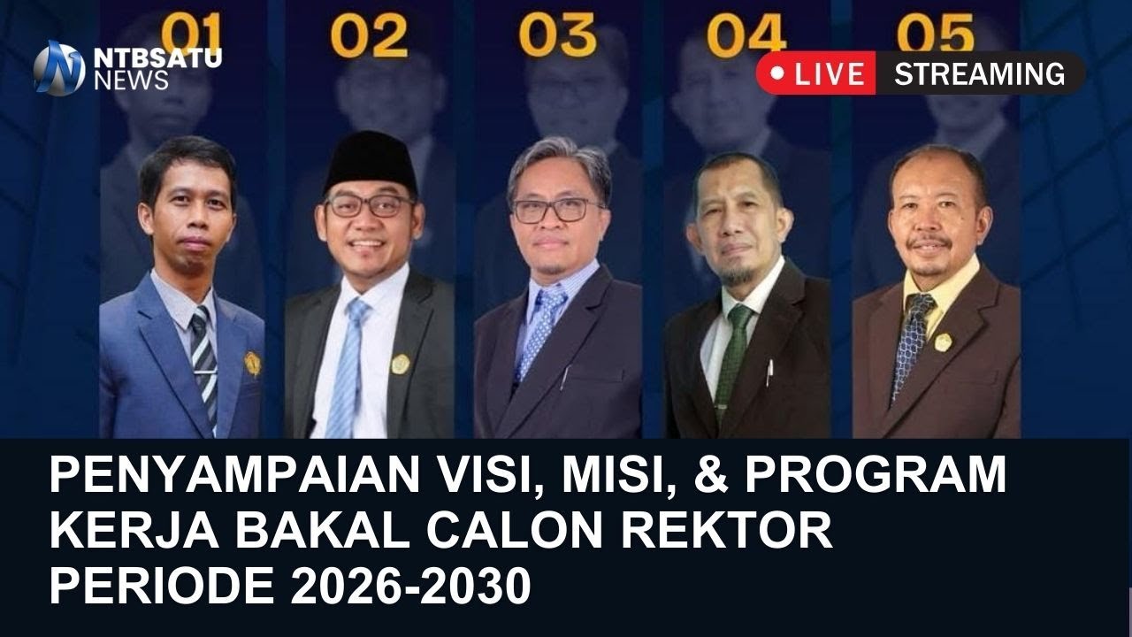 🔴[LIVE STREAMING] - PENYAMPAIAN VISI, MISI, & PROGRAM KERJA BAKAL CALON REKTOR 2026-2030