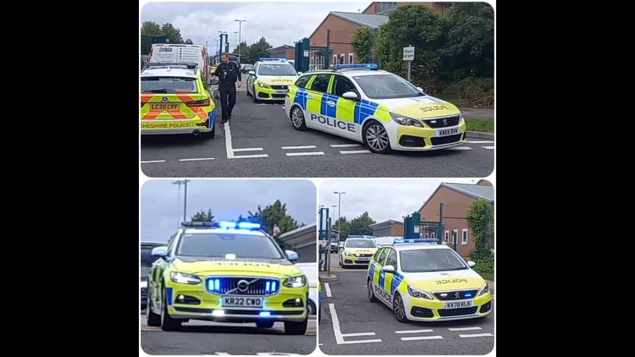 *PANIC BUTTON RESPONSE!* 6 Cars Zooming In convoy out of Blacon Police station | Cheshire Police
