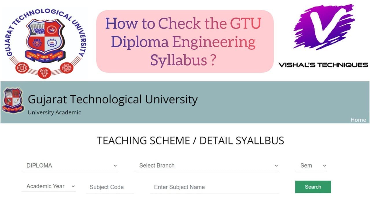 How to check the GTU Diploma Engineering Syllabus for any Branch | Diploma Engineering - GTU