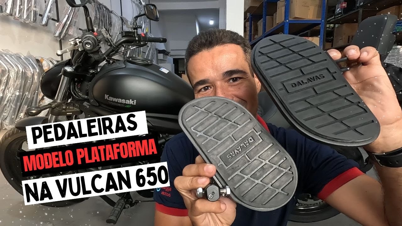 PEDALEIRA TIPO PLATAFORMA EM MOTO CUSTOM VULCAN 650