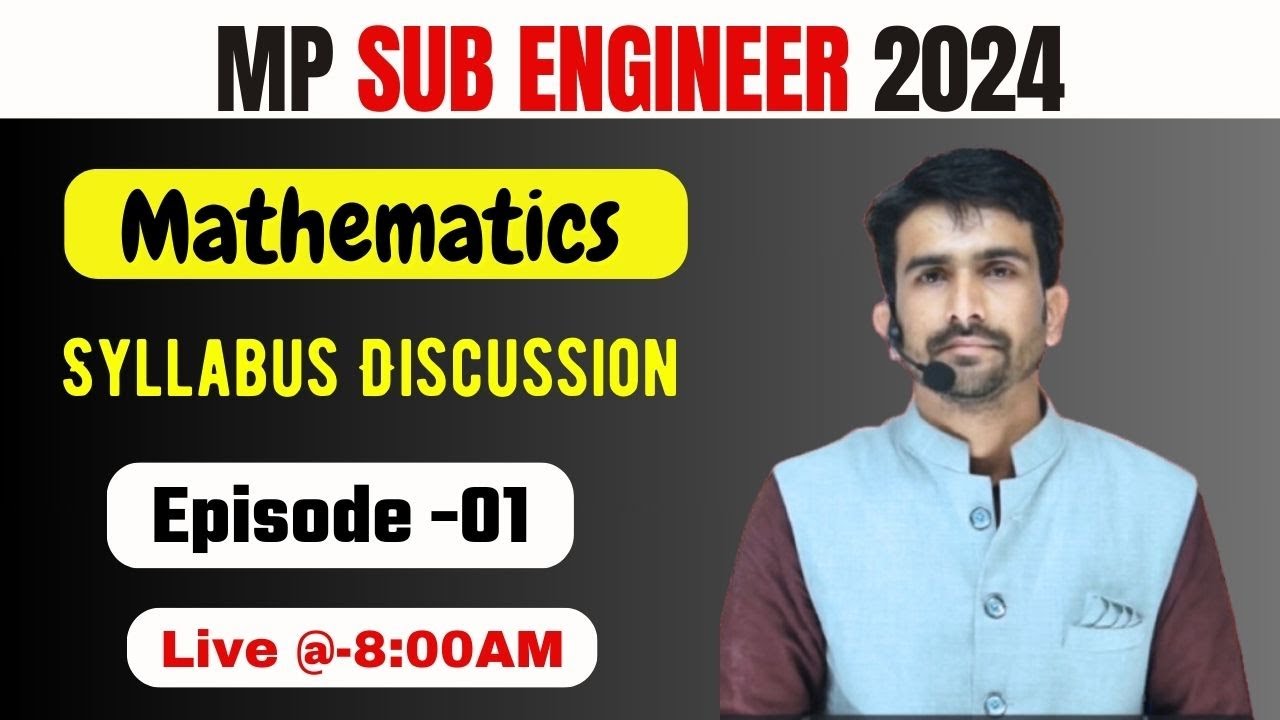 MP SUB ENGINEER Notification 2024 | Non Technical | Mathematics ( Ep-01 ) | Mp Sub Engineer Vacancy