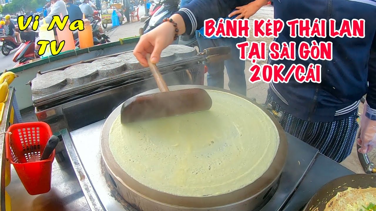 Chị gái bán bánh kép Thái Lan điêu luỵện nhìn mê mẩn, làm không kịp bán -Vi Na TV