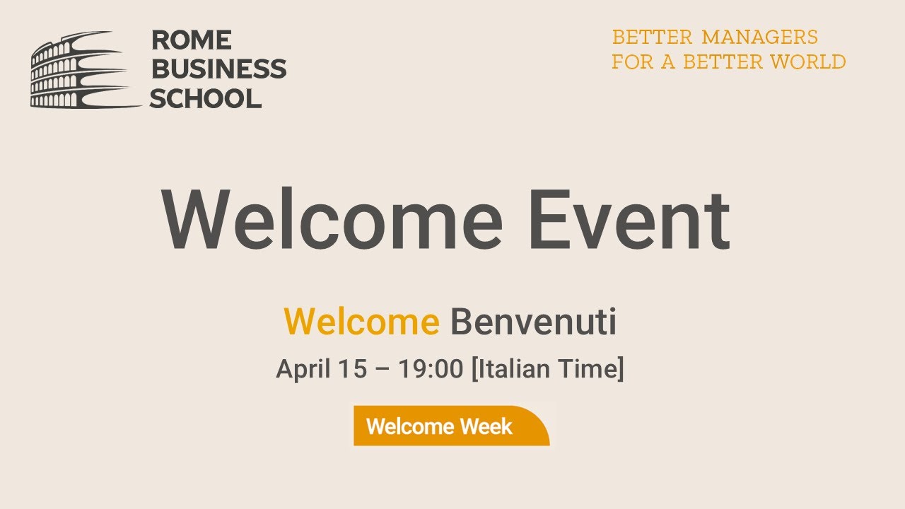 Welcome Event 2025 | Rome Business School
