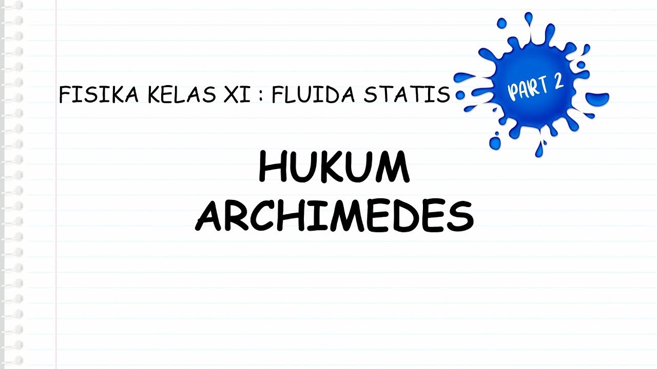 FISIKA KELAS XI: FLUIDA STATIS (PART 2) Hukum Archimedes atau Gaya Angkat ke Atas