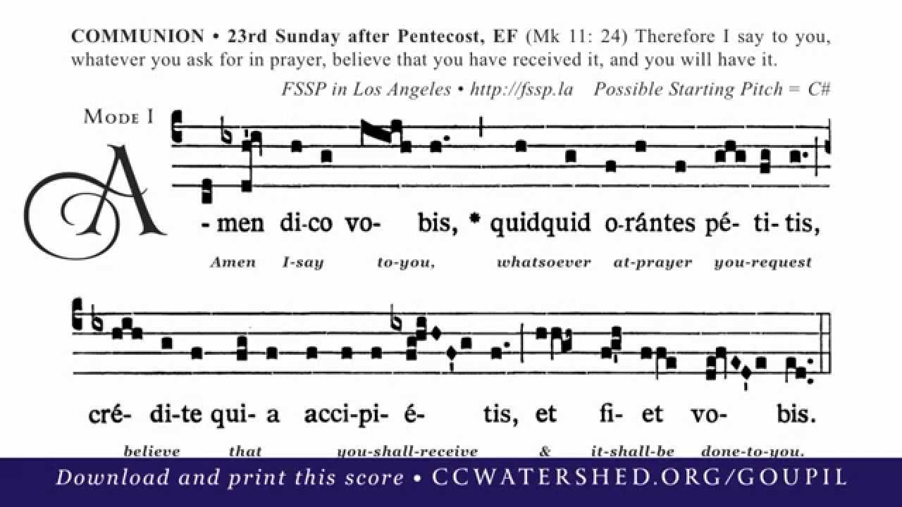 COMMUNION &bull; 23rd Sunday after Pentecost
