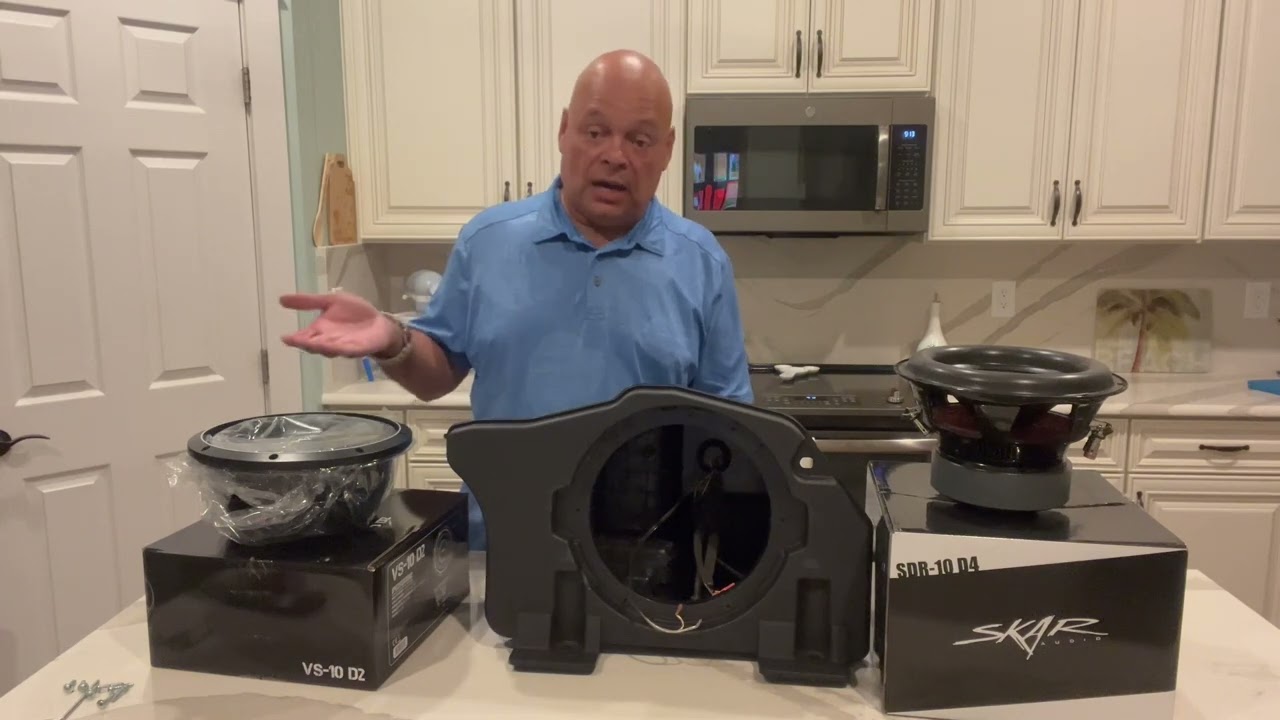 2024 Mustang B&O subwoofer upgraded with Skar Audio VS-10 D2 shallow mount subwoofer.
