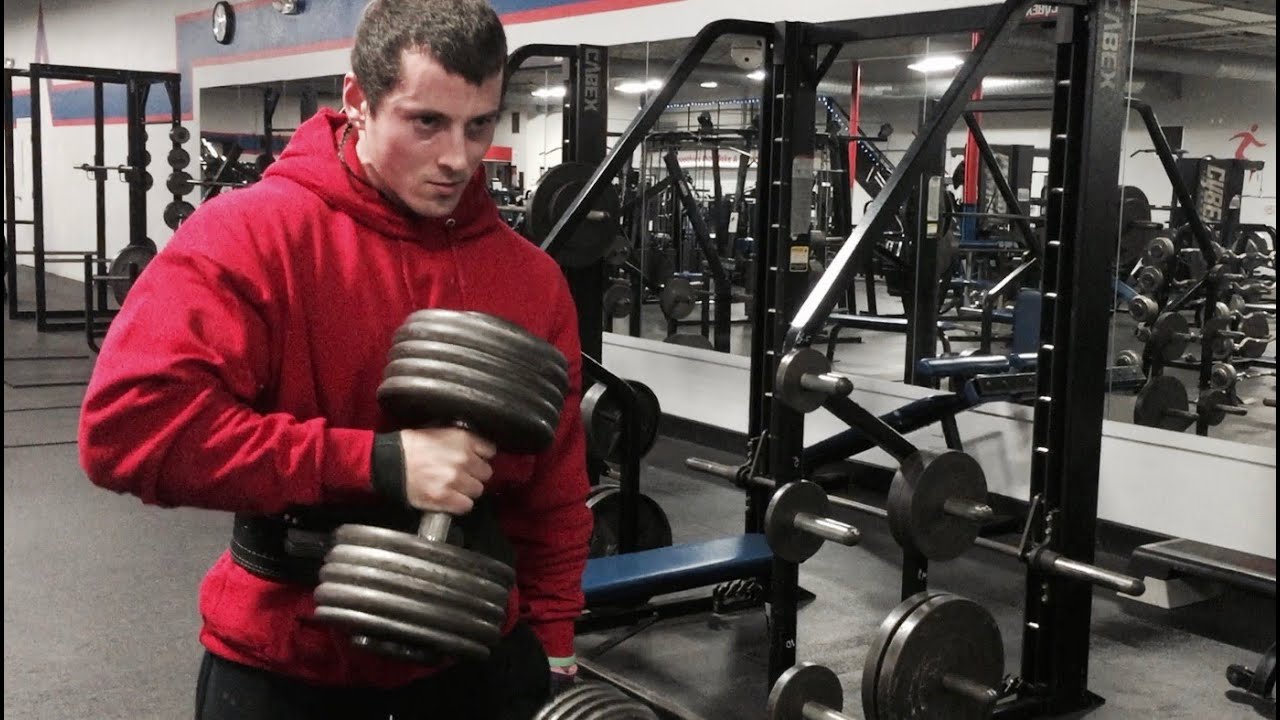 ZACH ZEILER CURLS 100 LB DUMBBELLS