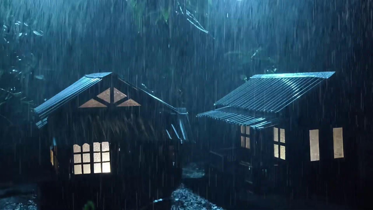 No Ads Rain Sounds for Sleeping - ASMR Extreme Rain on Tin Roof for Chronic Nighttime Insomnia #222